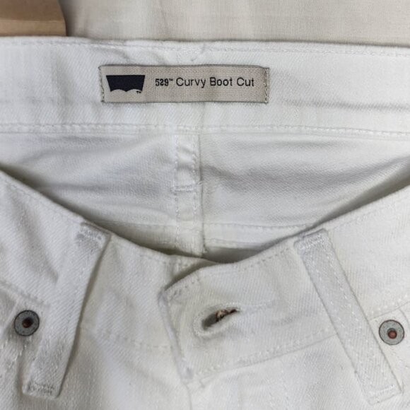 Levi’s 529 Women’s 6M/28 Curvy Bootcut White Jeans NWT Stretch Denim MSRP $54 - Picture 4 of 13